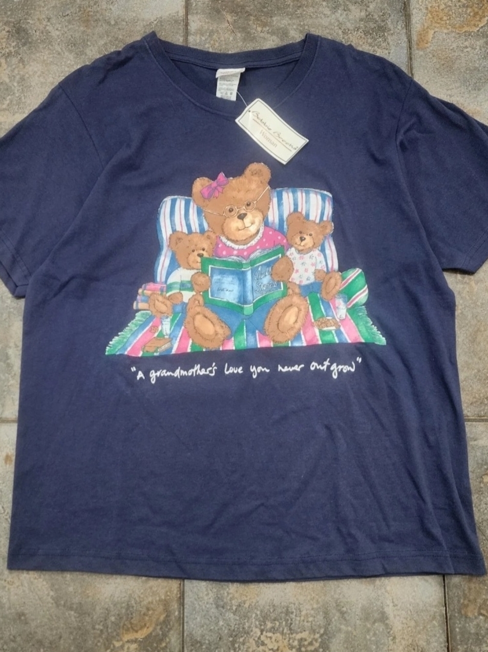 Vintage 90s Bobbie Brooks XL 14/16 Grandma Love Bear Precious Time T Shirt NWT